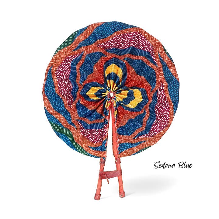 Ti-a Woven Goods - Wholesale Handheld Folding Fan - African Fabric Fan