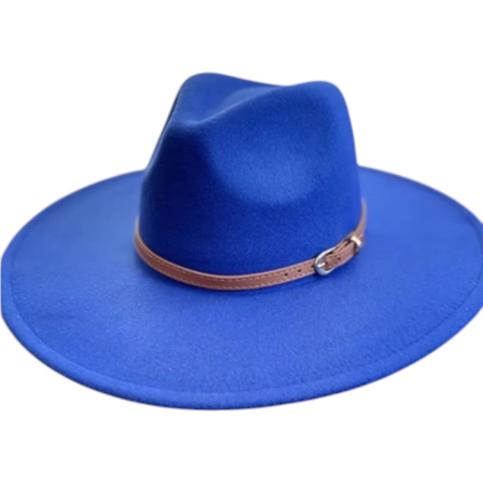 Portia Hat – wholesale Fedora - Unisex – Classic Wide Brim Felt Fedora with Leather Buckle Band2