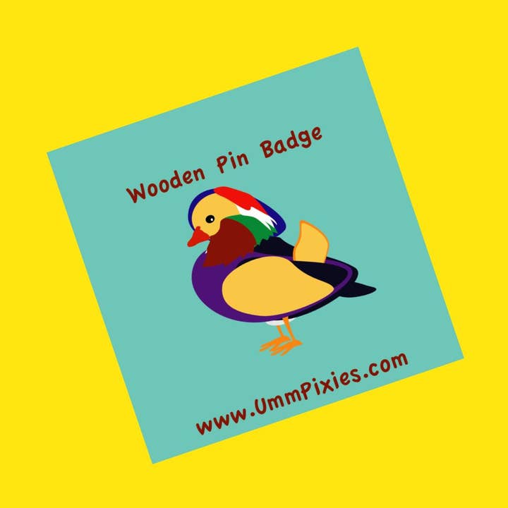 Insignia de madera de pato mandarín para venta al por mayor de UmmPixies