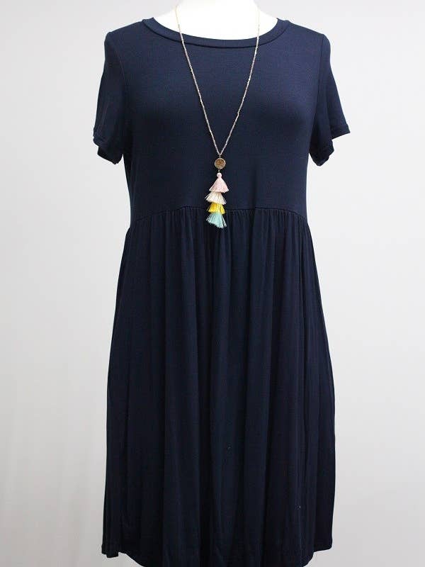 9012-Alexis Solid Dress for wholesale by lovely melody