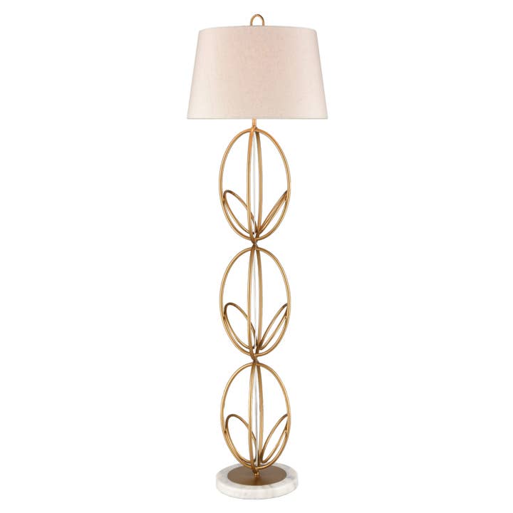 Lampadaire 1 lumière Morely 63'' de hauteur - Or peint pour la vente par Atlas Lighting and Home