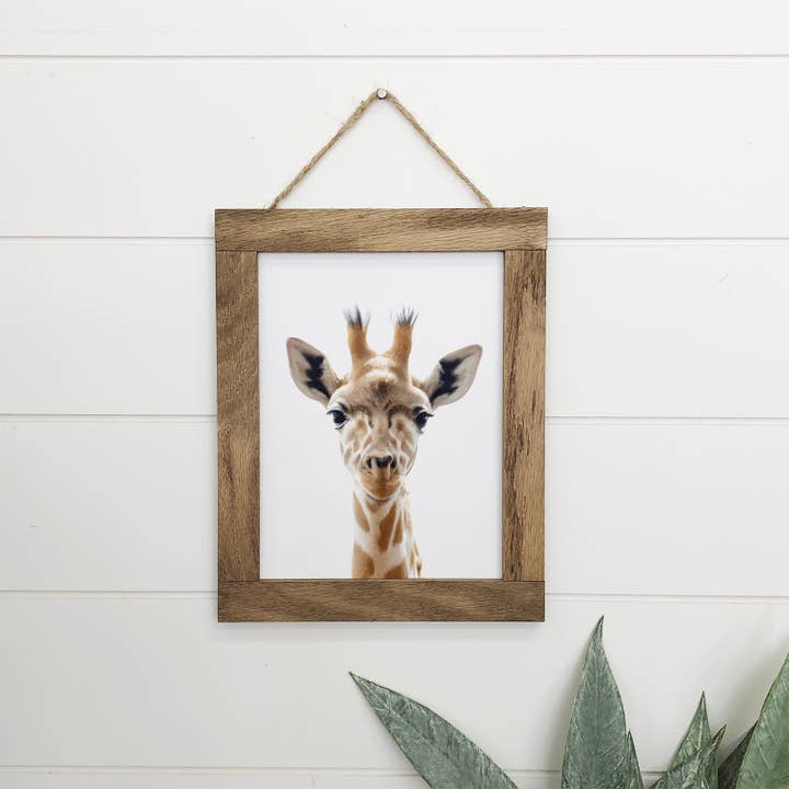 Baby Giraffe Wood Sign Cute Animal Wall Art for wholesale by Hangout Home