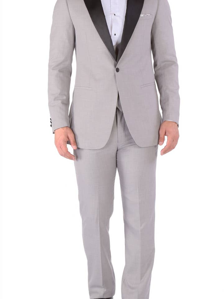 Luna 3pc Slim Fit Grey Peak Lapel Tuxedo for wholesale by Ferrecci