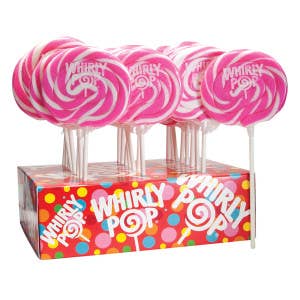 L&F Universal Goods - Wholesale Lollipop - Whirly Pop Strawberry Pink & White 24/1.5OZ0