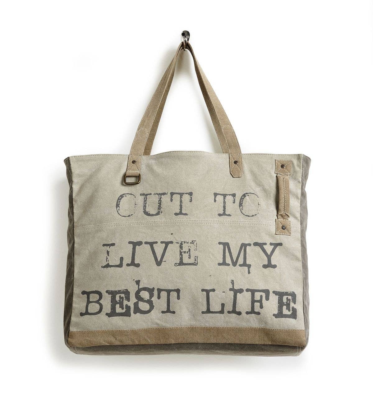 Mona B. - Wholesale Weekender Bag - Women's - Life is Short Up-Cycled Canvas Women's Weekender Travel Bag1