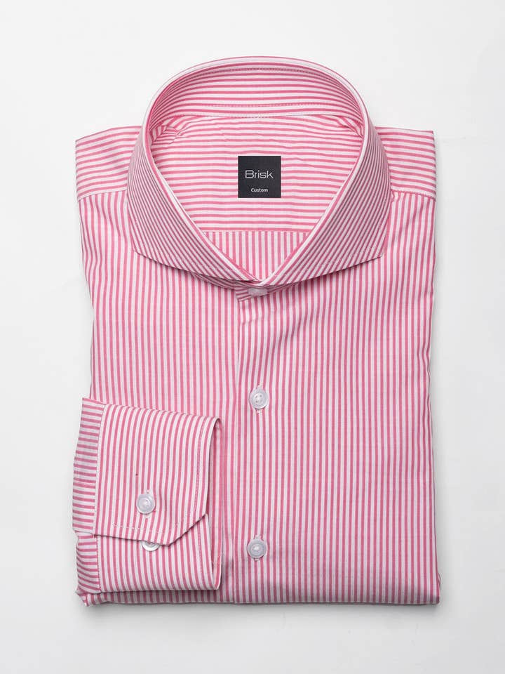 Dark Pink Dobby Stripes Shirt - Wrinkle Resistant for wholesale by BRISK