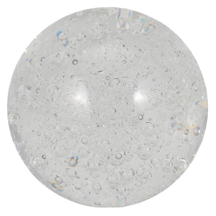 Will's Company - Wholesale Decorative Tabletop Object - Decorative Solid Glass Orb with Bubbles - 4"