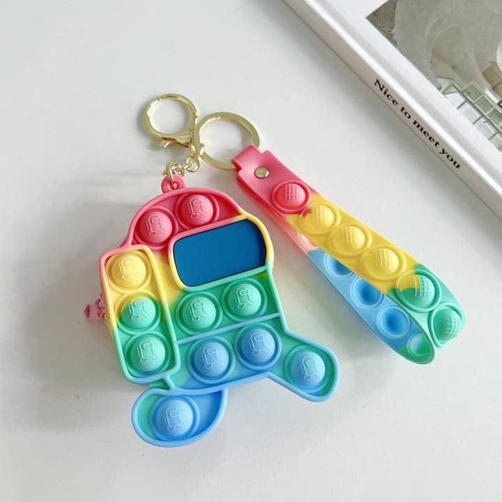 KiddieKickz - Wholesale Keychain - Kids - Small Keychain Coin Purse Spaceman Bear Fingertip Toy24