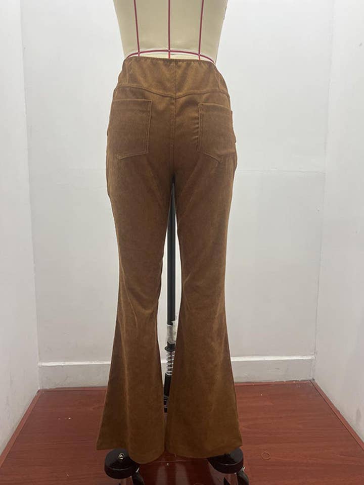 safistyle - Wholesale Pants - Women's - High-Rise Flare Corduroy Pants7