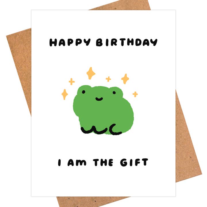 Hilarious Frog Birthday Card - I Am The GIft for wholesale by iej studio