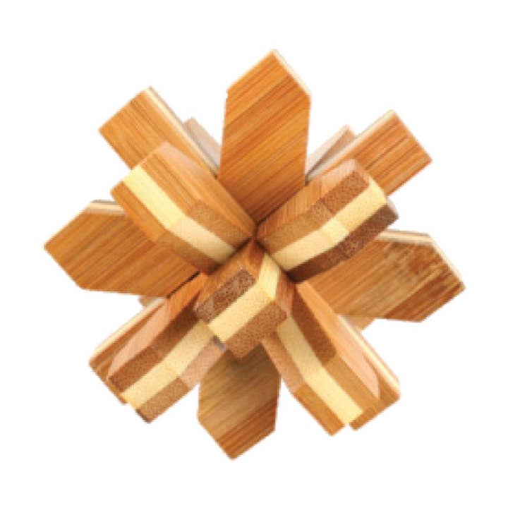 Bambus-Puzzles Mittel - Snow Flake für den Großhandel von Handcrafted Gift