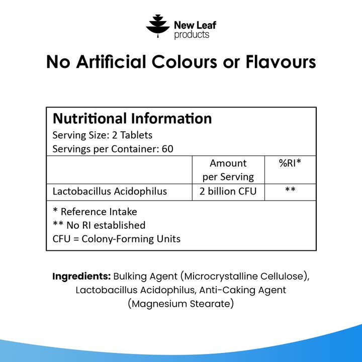 New Leaf products Ltd – wholesale Oral supplement/vitamin – Probiotic Supplements Acidophilus Tablets - Digestive & Gut5