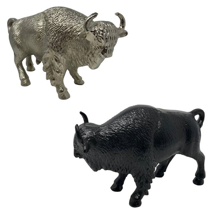 Cast Aluminum Buffalo Table Figure-Available in 2 Finishes for wholesale by Wilco Home