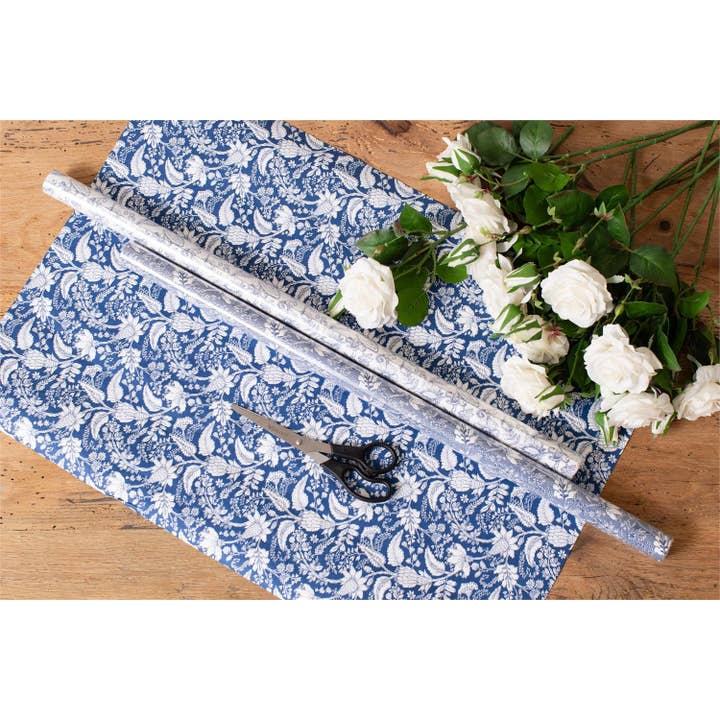 Audrey's Home & Gift - Wholesale Wrapping Paper Roll - Premium Gift Wrap, Blue Block Prints - 3 Roll Ct (Pk/06)5