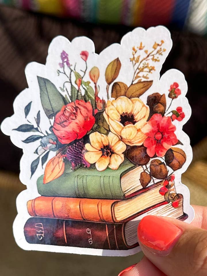 Floral Books Sticker for wholesale by Shop Alloe | Print & Media Co.
