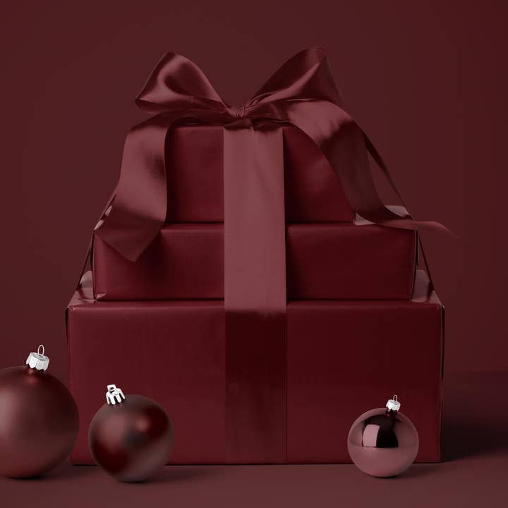 Burgundy Solid Color Holiday Wrapping Paper Made To Order for wholesale by SB Paperie