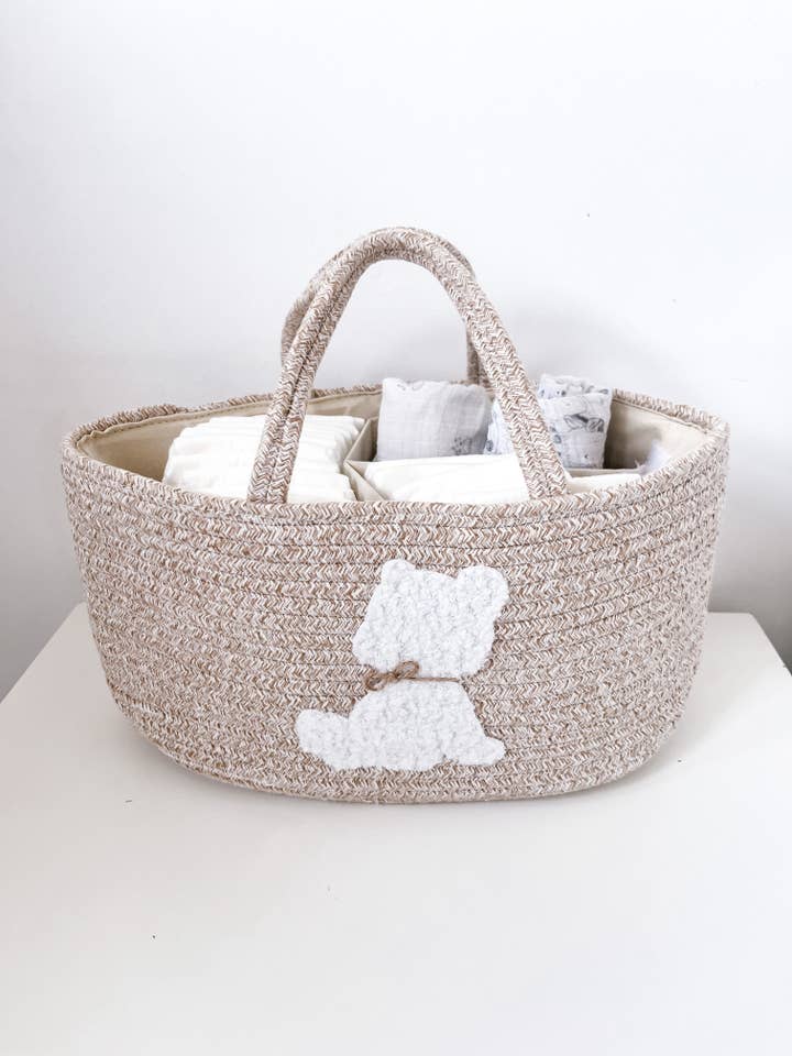 Boucle Teddy Nappy Caddy for wholesale by Louchie Baby