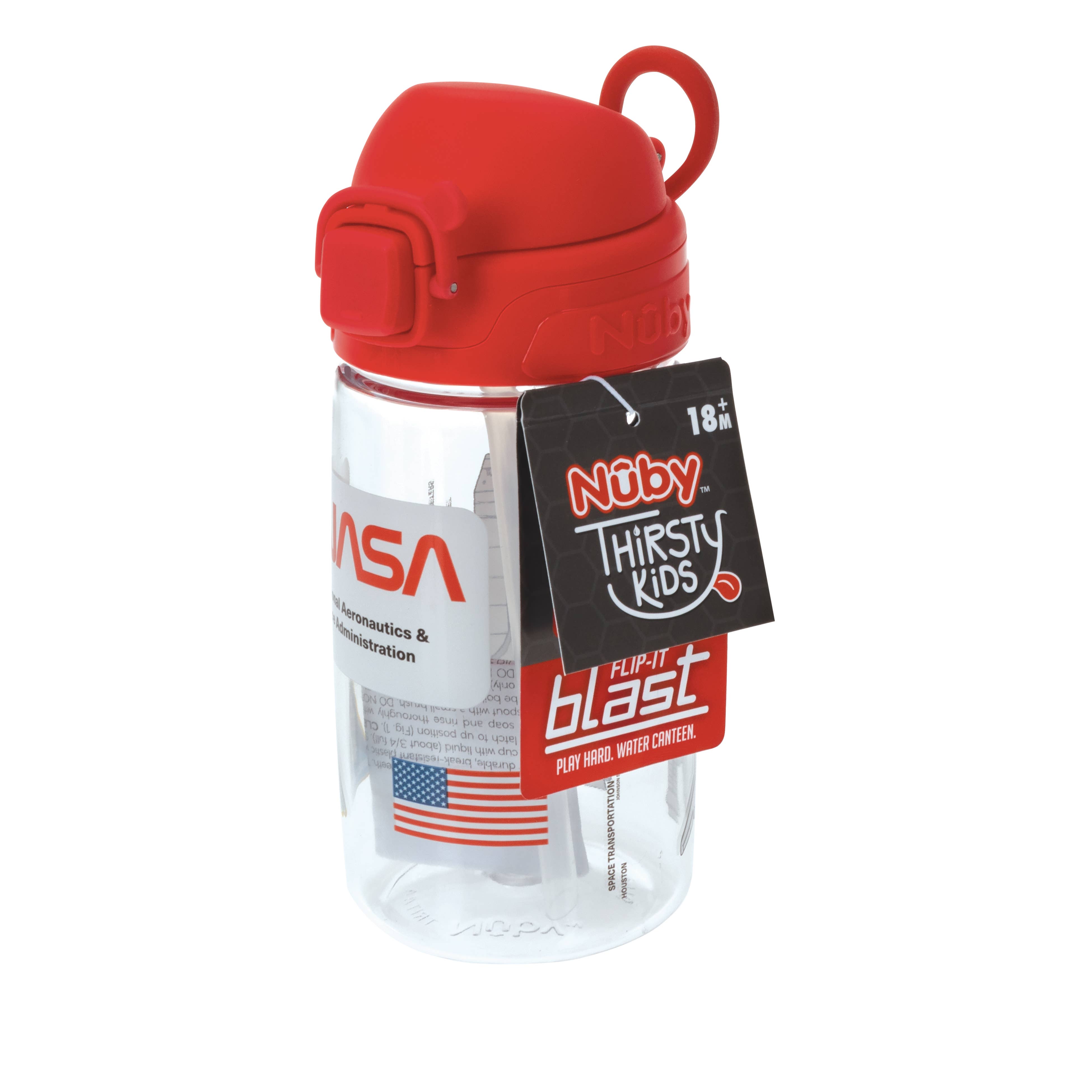 Nuby - Wholesale Drinking Glass/Cup - Kids & Baby - 14oz Tritan NASA Blast Flip-it Cup with Soft Spout5