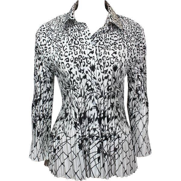 The Magic Scarf Company - Wholesale Button Down Shirt - Women's - 1148 - Satin Mini Pleats Blouses36