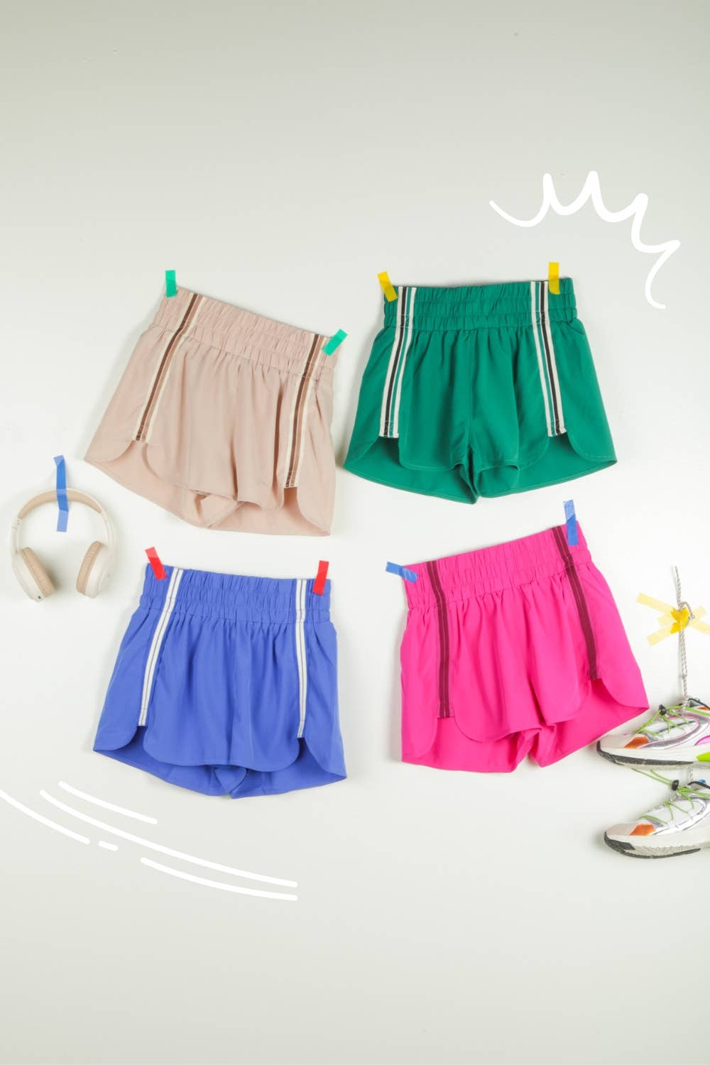 VERY J - Vente Short de sport – femme - NP70720-Shorts de sport à détails rayés32