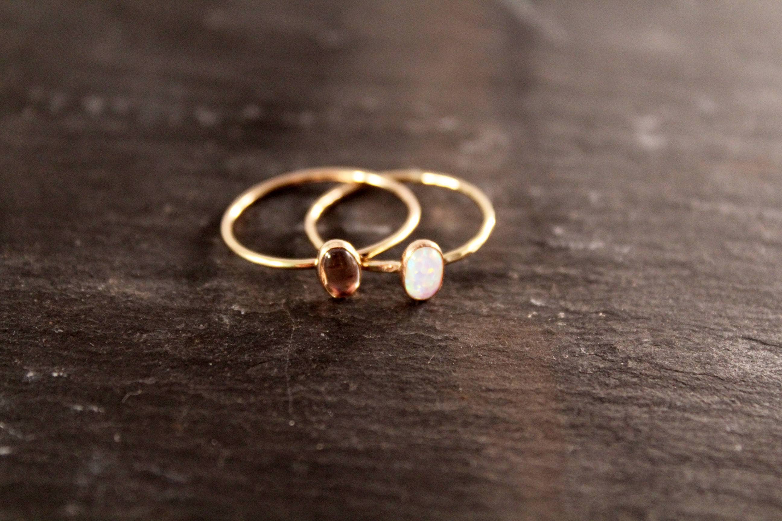 Simply Chic Jewelry - Wholesale Single Stone/Solitaire Ring - Small Thin Oval Gemstone Ring5