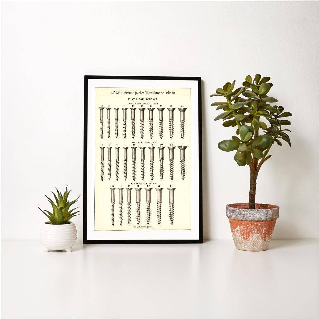 Found Image Press - Wholesale Art Print - Art Print HD-04 Flat Head Screws1