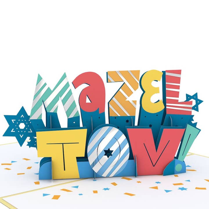 Lovepop Cards - Wholesale Congratulations Card - Confetti Mazel Tov 5''x7'' Card, Pop-Up Cards