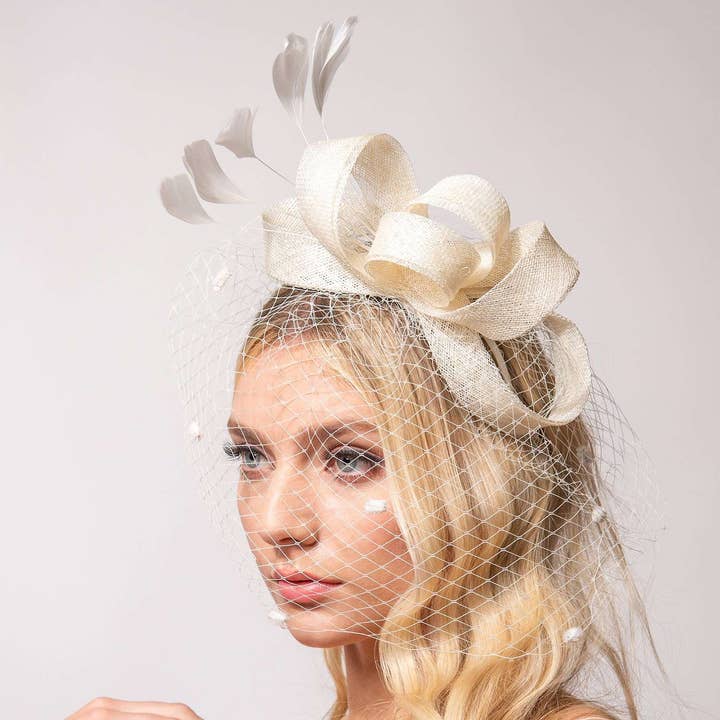 anbfashion - Wholesale Fascinator Hat - Women's - BOW VEILED DETACHABLE HEADBAND FASCINATOR HTH2684