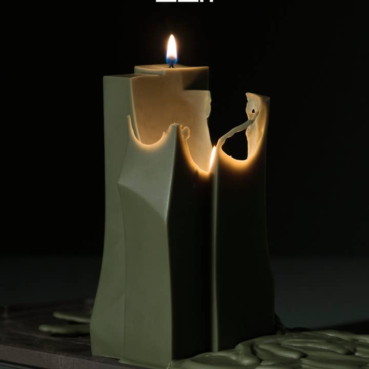 BOLTBOLT - Wholesale Novelty Candle - SOAPMAN Vertical Bar Sculpture Candle - Wild Growth of Grass - Olive Green14