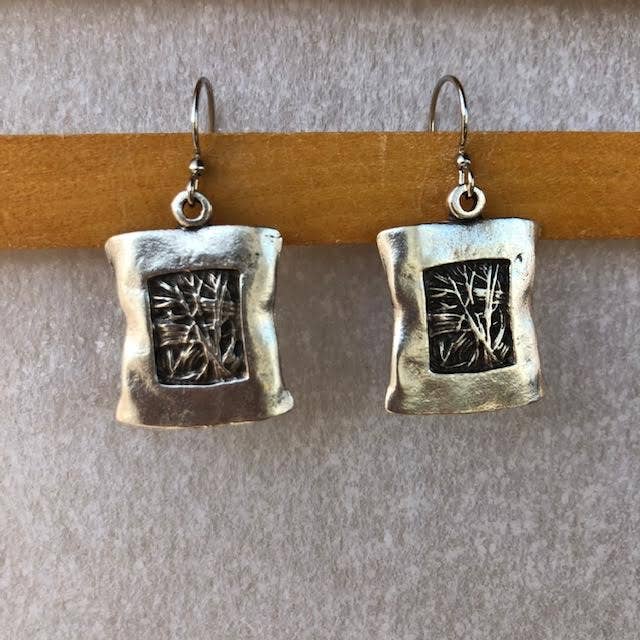 Volare - Wholesale Dangle Earrings - 51 wire wrap earring, silver plated