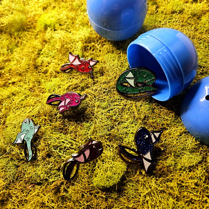 Tadpole Dragons Mini Blind Bag Pins for wholesale by Floating Frogs