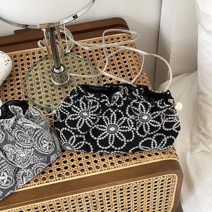 Dipped Shop - Wholesale Makeup/Cosmetic Bag - Floral Embroidered Lace Cosmetic Bag DPCB28