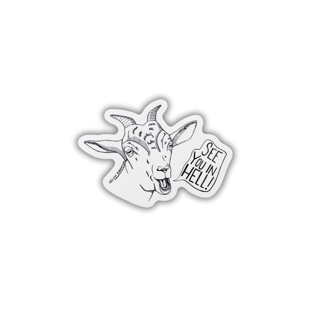 Seven Herons Studio - Wholesale Sticker - Hell Goat Sticker1