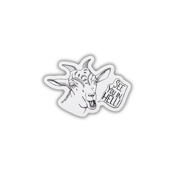Seven Herons Studio - Wholesale Sticker - Hell Goat Sticker1