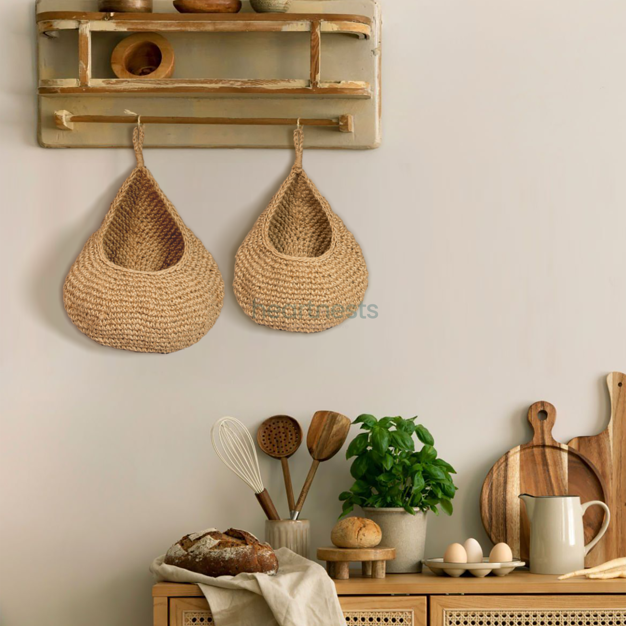 heartnests – Cesta por atacado – Conjunto com 2 Cestos Suspensos de Grama Marinha Onia2