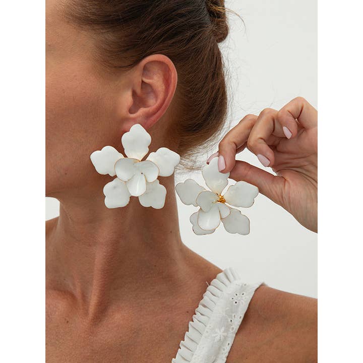 FurDecoration - Vente Boucles d'oreilles pendantes - Boucles d'oreilles pendantes en forme de fleur3