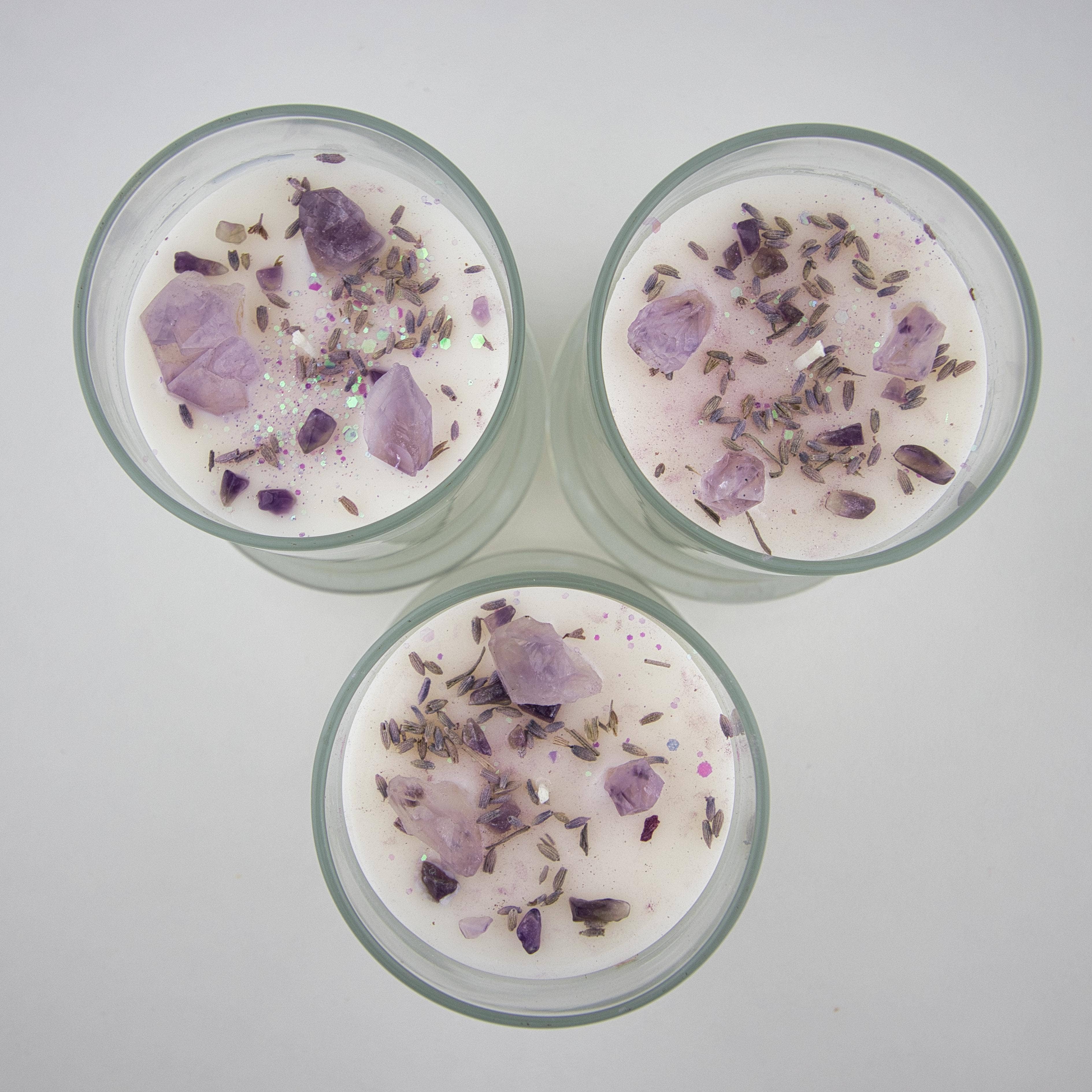North Ave Candles - Wholesale Jar/Filled Candle - Crystal Candle / Amethyst | Lavender + Chamomile5