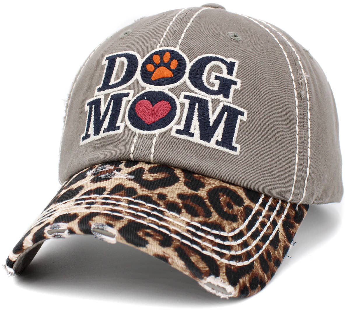 KBETHOS – wholesale Baseball cap – Women's – Dog Mom Leopard Washed Vintage Ballcap6