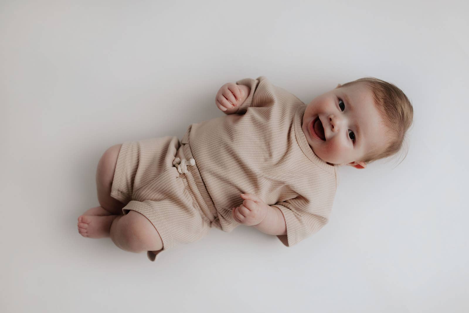 Three Little Tots – wholesale Top & short set – Kids – Tan Summer Waffle Toddler Top & Bottom Set31