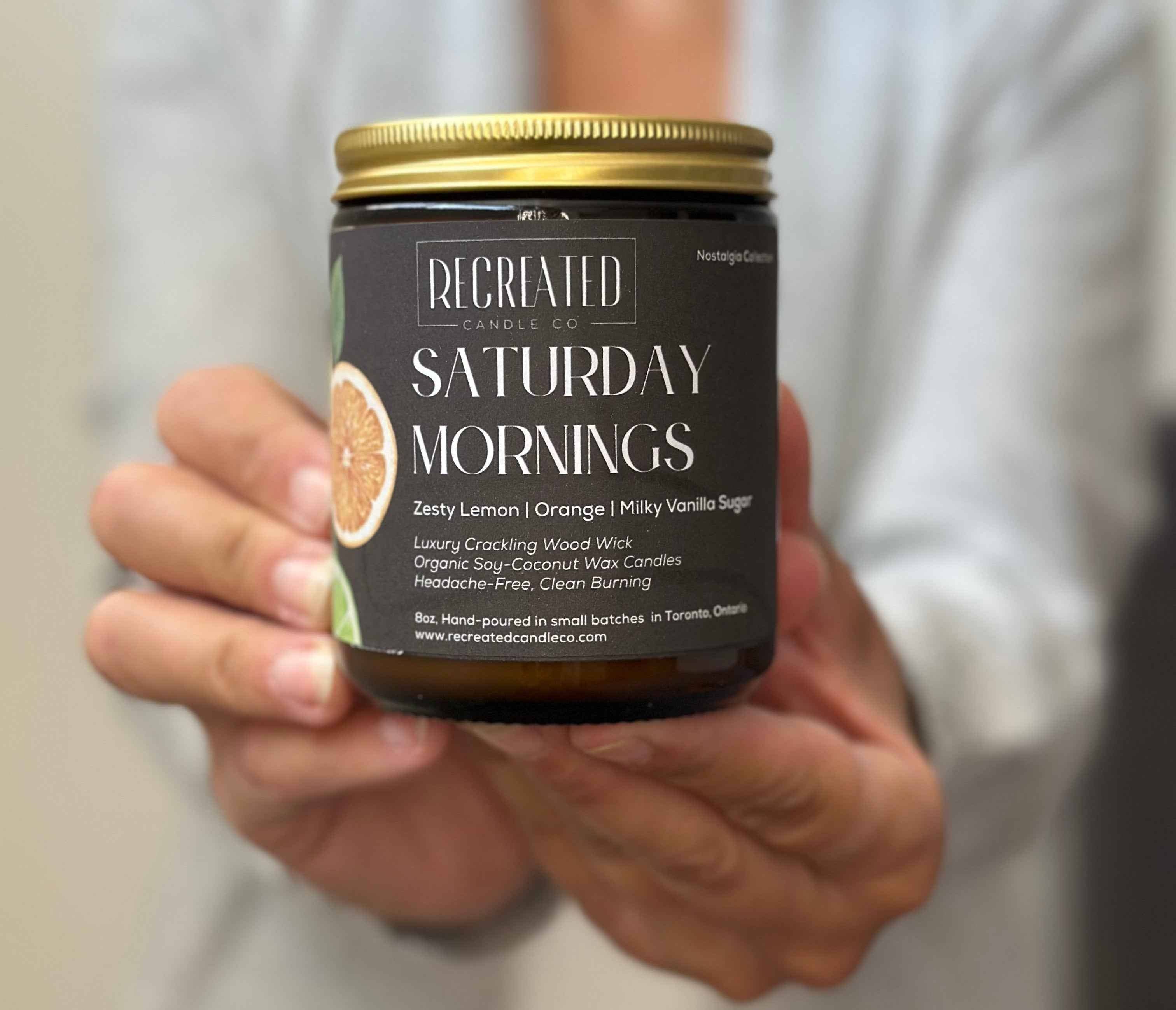 Recreated Candle Co. - Wholesale Jar/Filled Candle - Saturday Mornings 8oz Candle