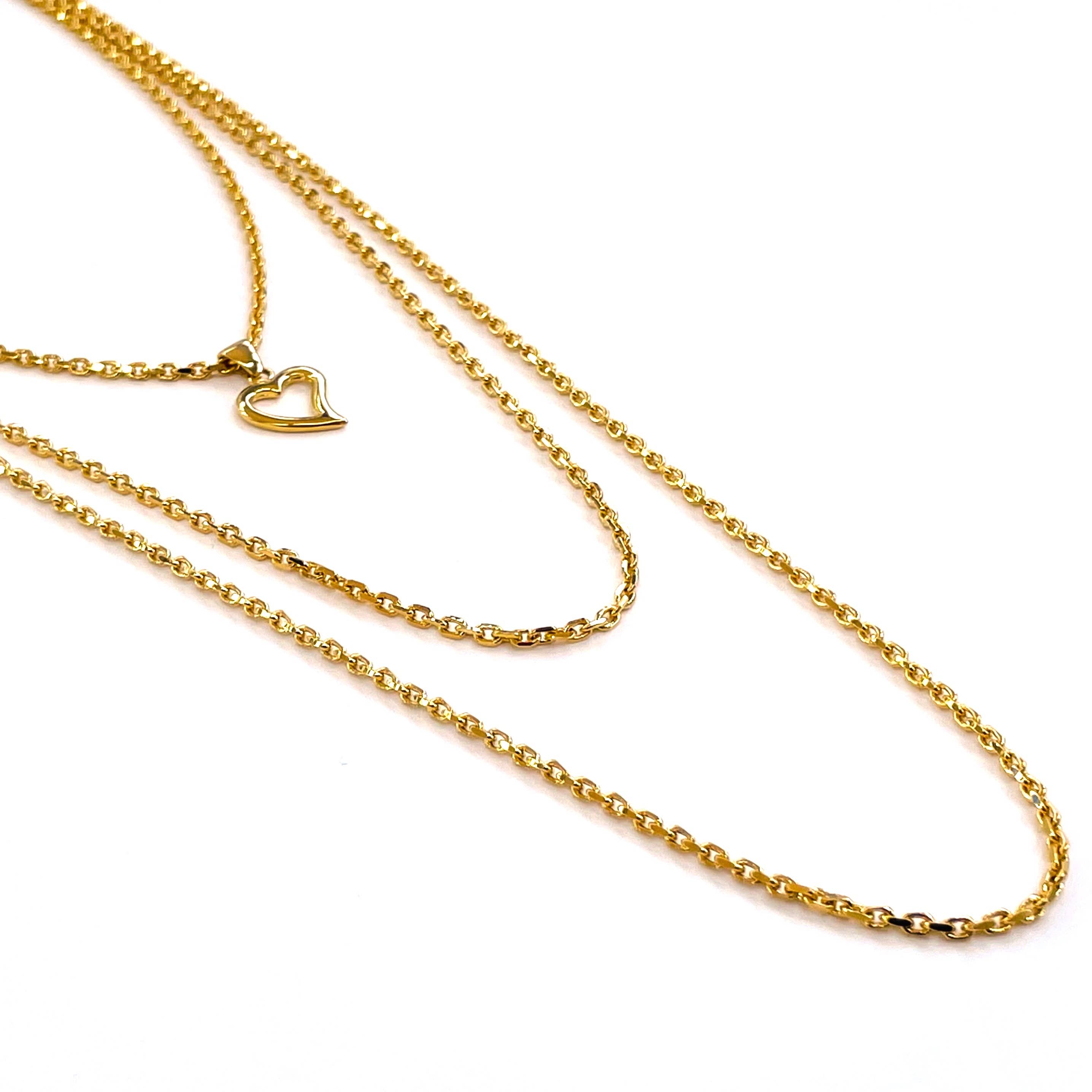 GI.OTTO - Wholesale Pendant/Charm Necklace - Shiny Trio Necklace 76 cm Gold3