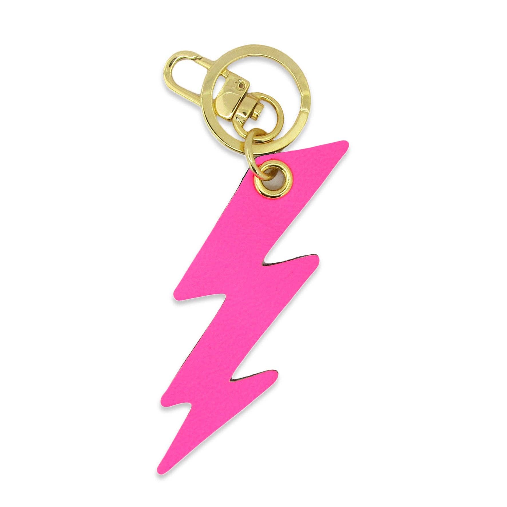 'Alkemest - Wholesale Keychain - Unisex - Neon Leather Lightning Bolt Key Ring / Bag Charms: 3 Colours0