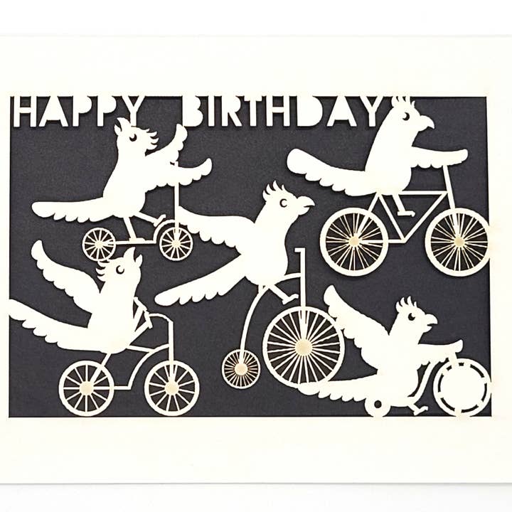 two hermanas - Wholesale Birthday Card - Happy Birthday - Parrots on Bikes Birthday Card9