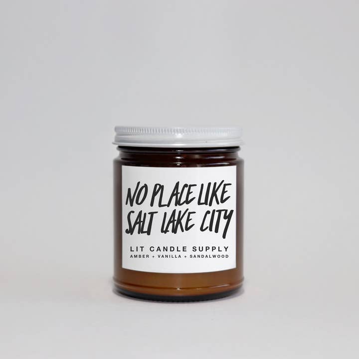 Lit Candle Supply - Wholesale Jar/Filled Candle - No Place Like Salt Lake City, Utah Candle