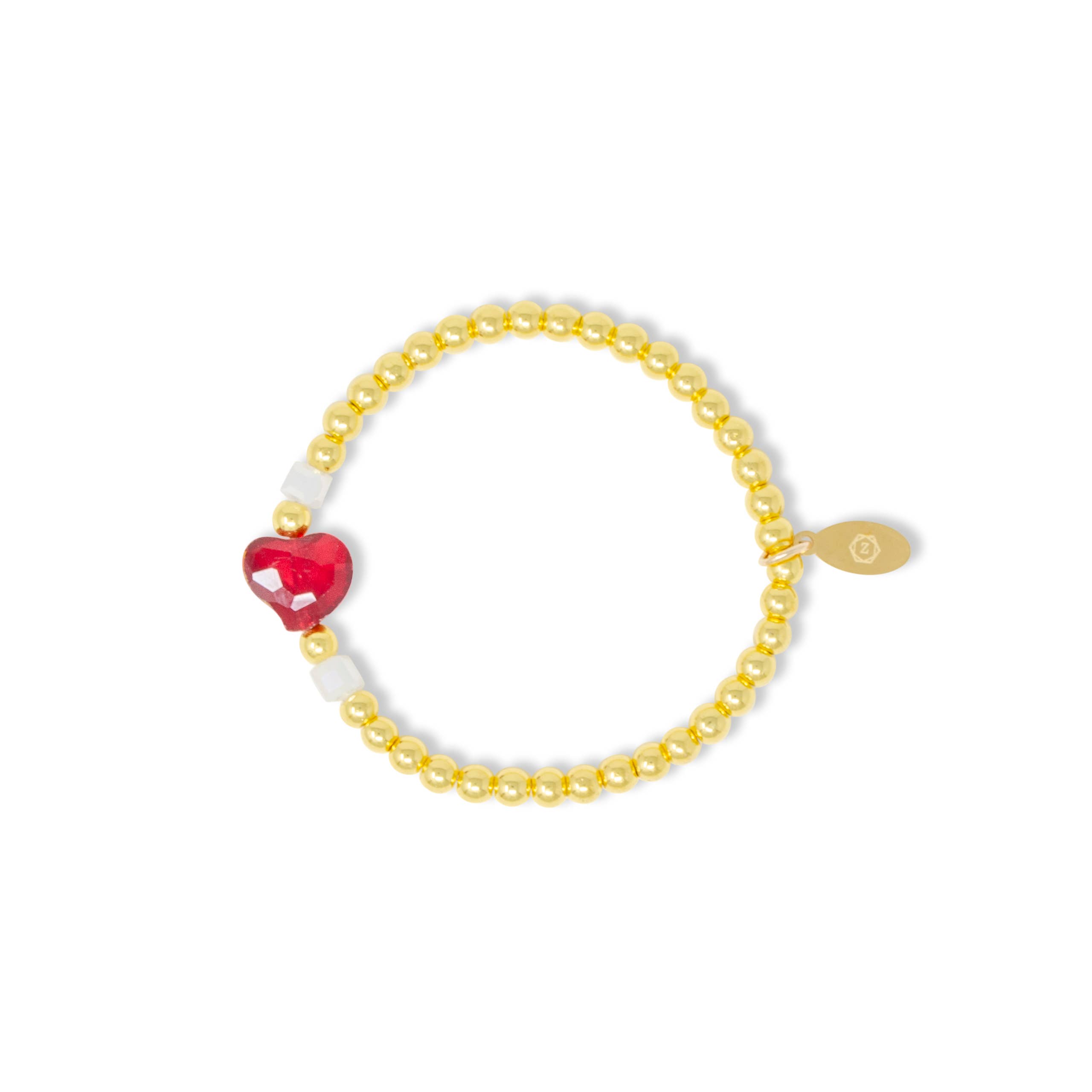 Tiny Treats and ZOMI GEMS - Wholesale Beaded Bracelet - Kids - Stretchy Gold Bead Heart Birthstone Bracelets for Kids13