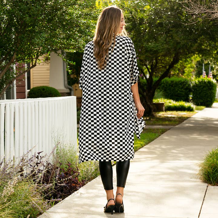 Your Fashion Wholesale - Wholesale Kimono - Women's - Checkered Print Duster2