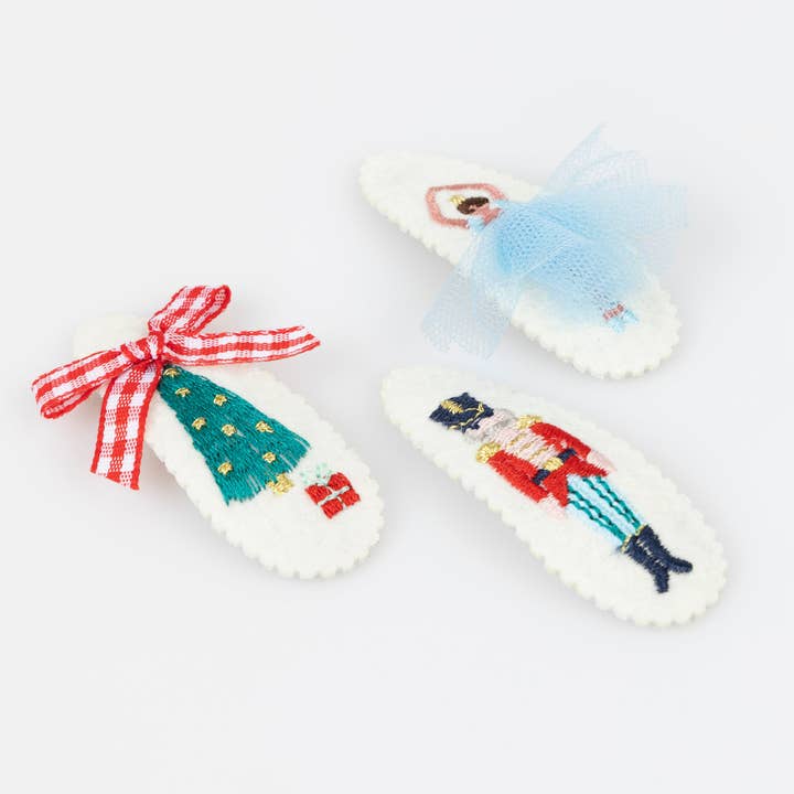 Meri Meri - Wholesale Hair Clip - Kids - Embroidered Nutcracker Hair Clips1