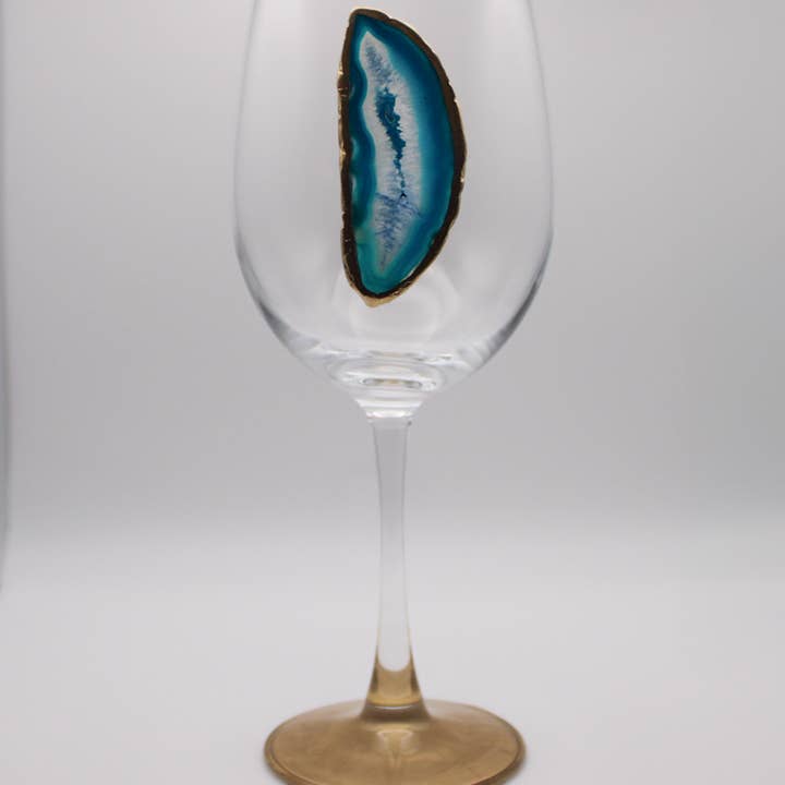 Agate Handmade Stemmed Wine Glass for wholesale by Zim Designs