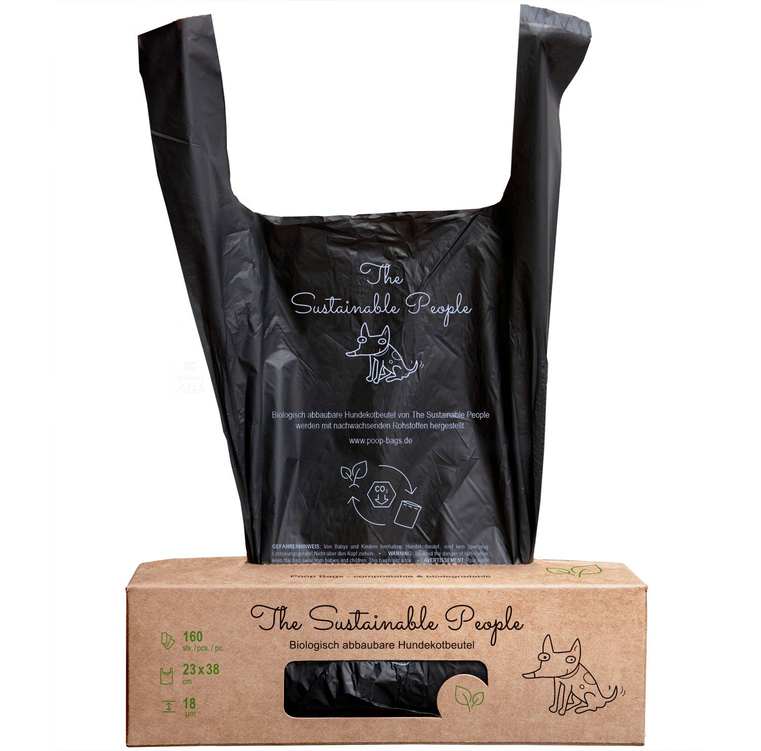 The Sustainable People - Wholesale Pet Poop Bag - Biodegradable Dog Waste Bags in Dispenser Box (160 bags/box)