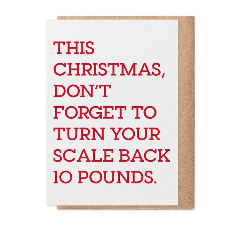 Turn Your Scale Back — Tarjeta de felicitación (Navidad) para venta al por mayor de Paisley & Parsley